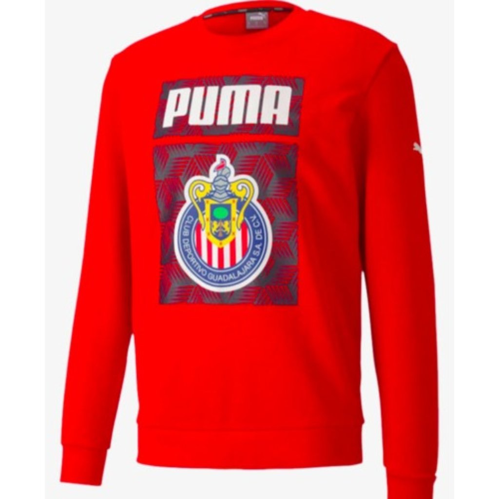 Brand New Puma Chivas De Guadalajara Soccer Red Crewneck Sweater Liga Mx Large